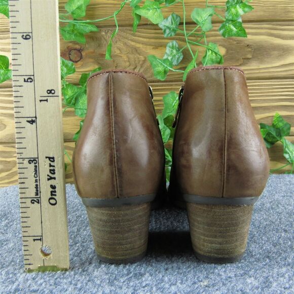 Blondo Waterproof Women Ankle Boots Brown Leather Zip Size 7.5 Medium - Picture 5 of 10